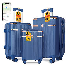 IMGadgets Go Luggage 3pc Set Lightweight & Durable ABS Polycarbonate 360° 4x Dual Spinner Wheels 3 GPS World Smart Tags