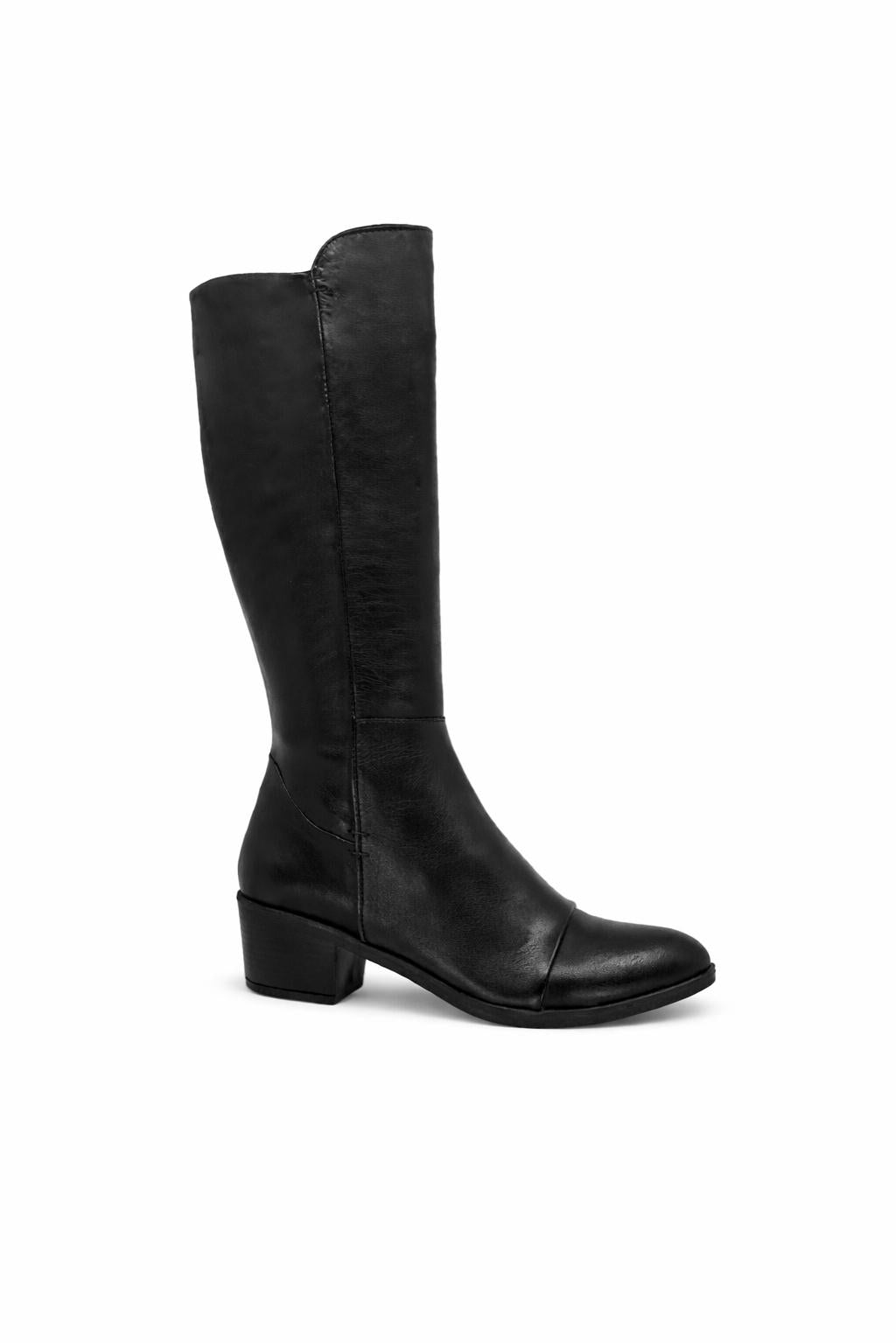 EVERLY REESE BLACK LEATHER BOOTS